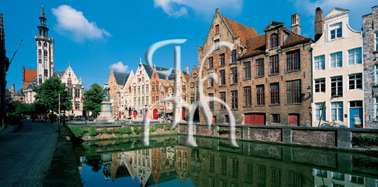 Bruges, Jan van Eyck square and Spiegelrei