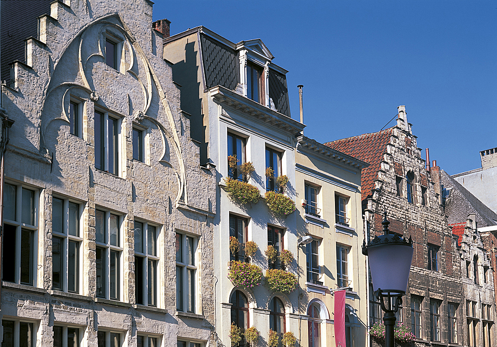 ANTWERP, Oude Koornmarkt with "De CLuyse" Gothic house