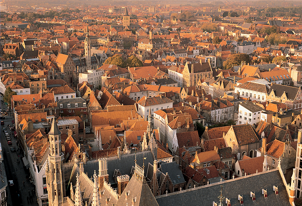 BRUGGE, panorama vanaf het belfort