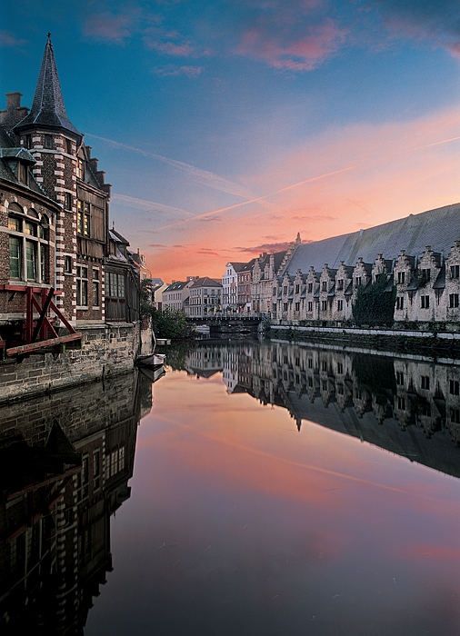 GHENT, the back of the former fish market and the Grand Abattoir, along the Leie