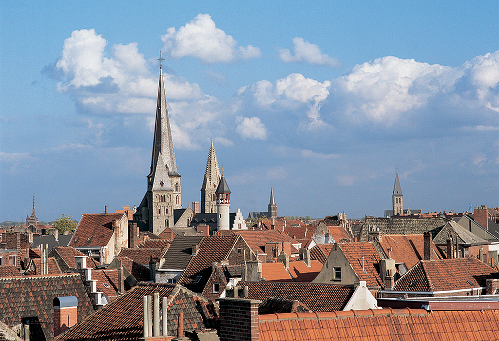 GHENT, seen from the Count's Castle, of Saint James church and the turret of Het Toreken