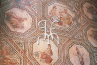 Mosaic representing the 9 muses 