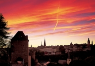 Luxembourg city, at dusk