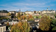 Luxemburg stad, een gezicht in de richting van de corniche