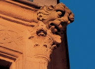 Luxembourg city, gargoyles of the Grand-Ducal palace, Rue du marché-...