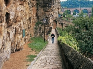 Luxembourg city, picturesque trail at the foot of the Bock massif