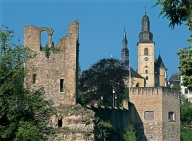 Luxembourg City,ruin of the Comtal castle, called the &quot;Hollow T...