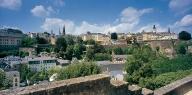 Luxembourg city, view from the belvedere of the Rham plateau