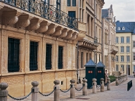 Luxembourg City, palace entrance, Rue du Marché-aux-Herbes.