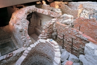 Brussels, archaeological remains of the streets of the city centre t...