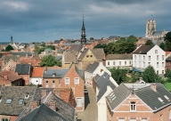TONGEREN, St Catherine&#039;s Beguinage viewed from the Moerenpoort